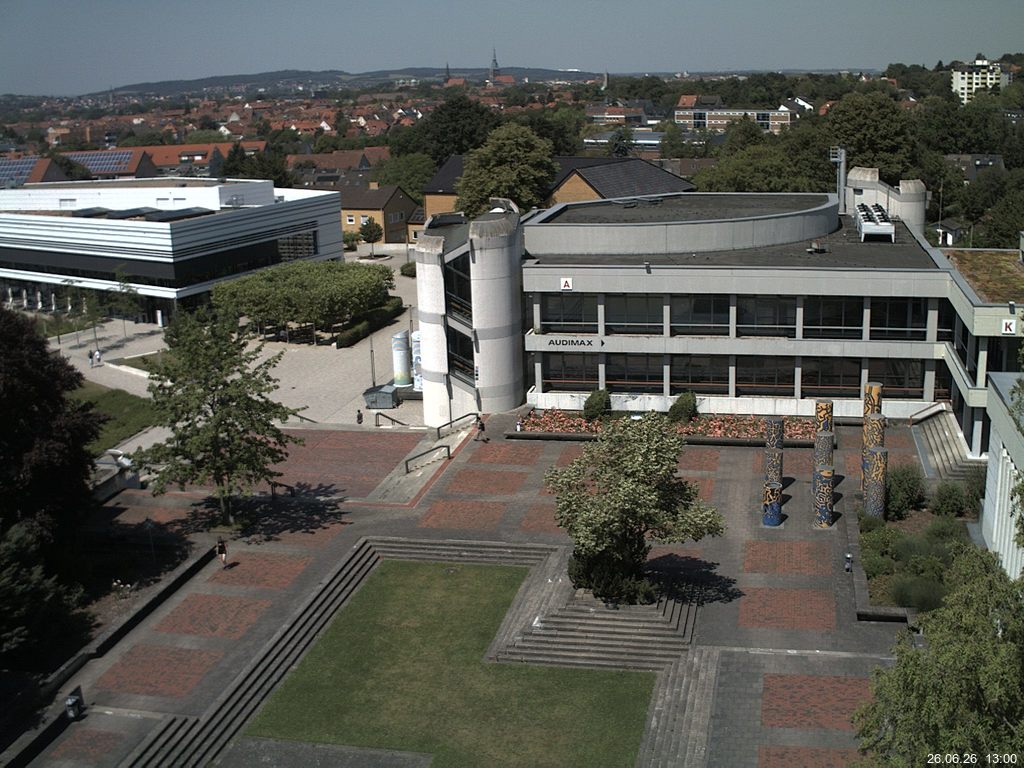Foto der Webcam: Verwaltungsgeb&auml;ude, Innenhof mit Audimax, H&ouml;rsaal-Geb&auml;ude 1