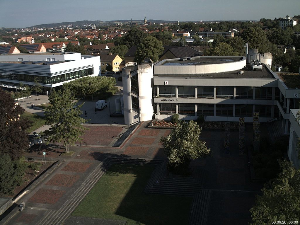 Foto der Webcam: Verwaltungsgeb&auml;ude, Innenhof mit Audimax, H&ouml;rsaal-Geb&auml;ude 1