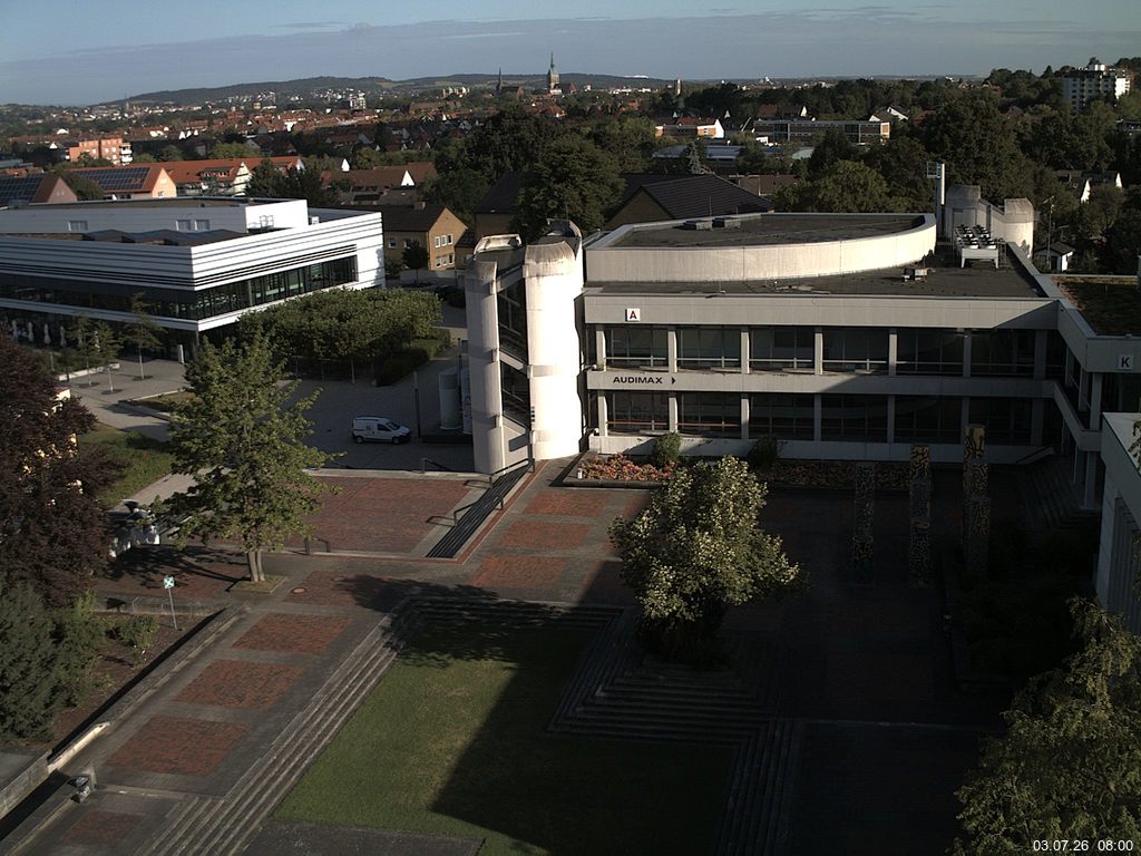 Foto der Webcam: Verwaltungsgeb&auml;ude, Innenhof mit Audimax, H&ouml;rsaal-Geb&auml;ude 1