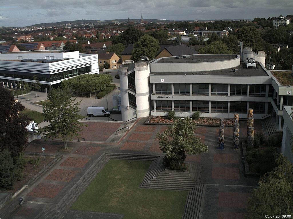 Foto der Webcam: Verwaltungsgeb&auml;ude, Innenhof mit Audimax, H&ouml;rsaal-Geb&auml;ude 1