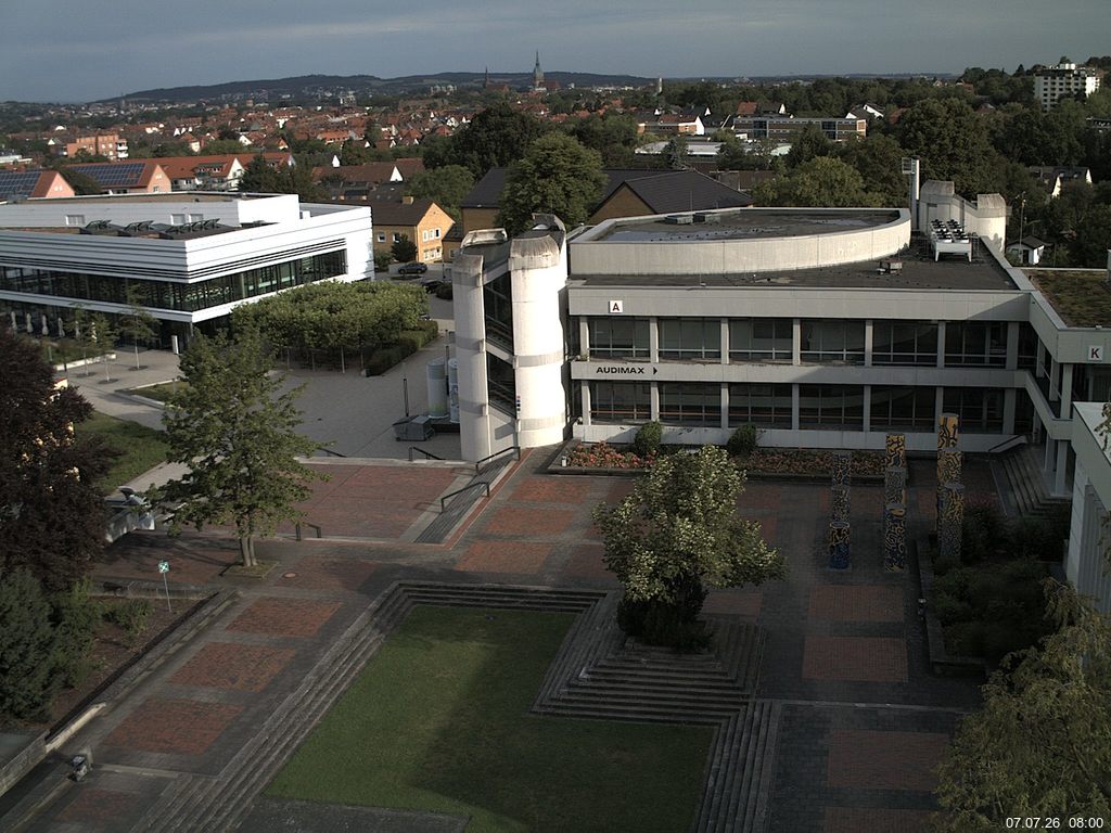 Foto der Webcam: Verwaltungsgeb&auml;ude, Innenhof mit Audimax, H&ouml;rsaal-Geb&auml;ude 1