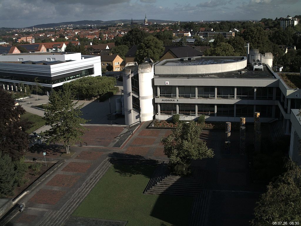 Foto der Webcam: Verwaltungsgeb&auml;ude, Innenhof mit Audimax, H&ouml;rsaal-Geb&auml;ude 1