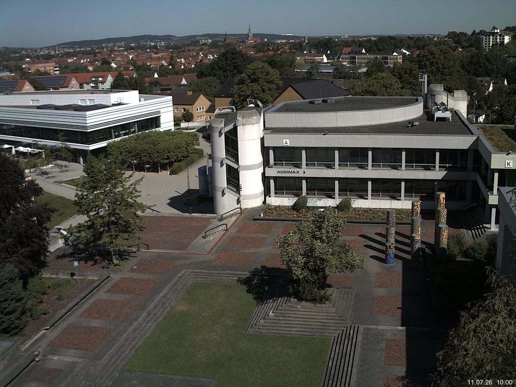 Foto der Webcam: Verwaltungsgeb&auml;ude, Innenhof mit Audimax, H&ouml;rsaal-Geb&auml;ude 1