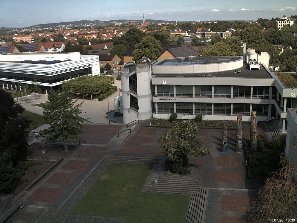 Foto der Webcam: Verwaltungsgeb&auml;ude, Innenhof mit Audimax, H&ouml;rsaal-Geb&auml;ude 1