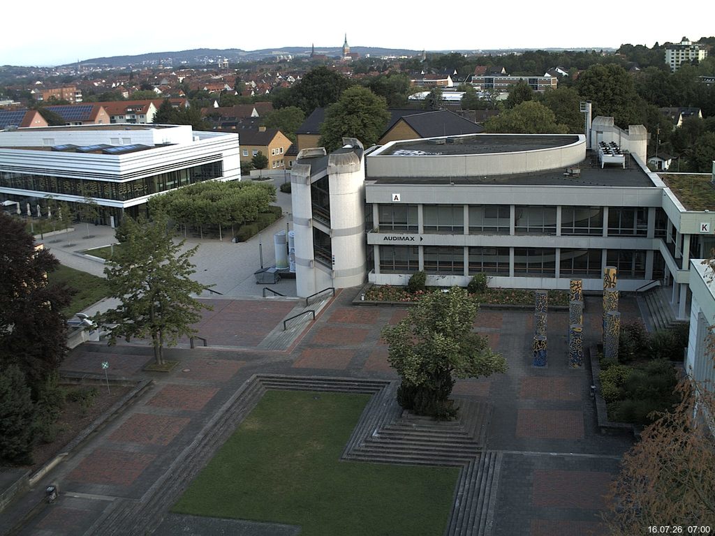 Foto der Webcam: Verwaltungsgeb&auml;ude, Innenhof mit Audimax, H&ouml;rsaal-Geb&auml;ude 1