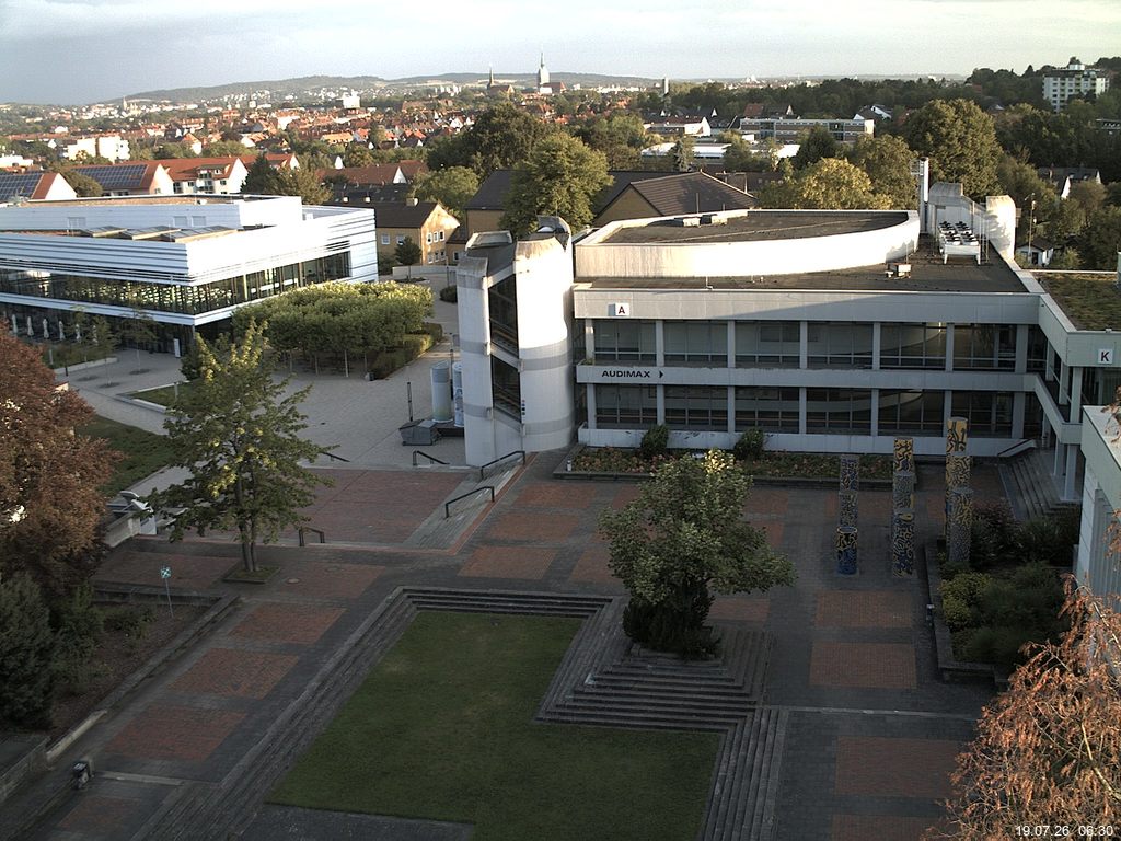 Foto der Webcam: Verwaltungsgeb&auml;ude, Innenhof mit Audimax, H&ouml;rsaal-Geb&auml;ude 1