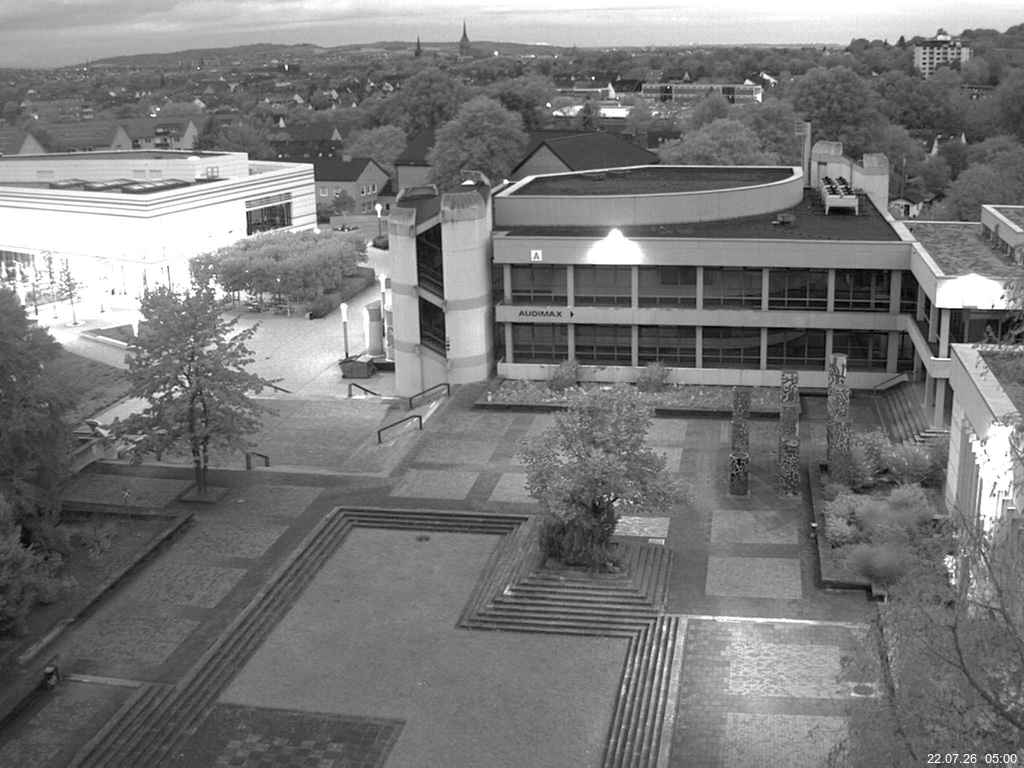 Foto der Webcam: Verwaltungsgeb&auml;ude, Innenhof mit Audimax, H&ouml;rsaal-Geb&auml;ude 1