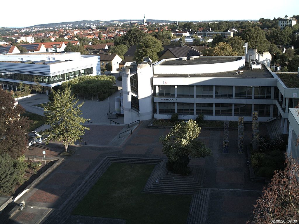 Foto der Webcam: Verwaltungsgeb&auml;ude, Innenhof mit Audimax, H&ouml;rsaal-Geb&auml;ude 1