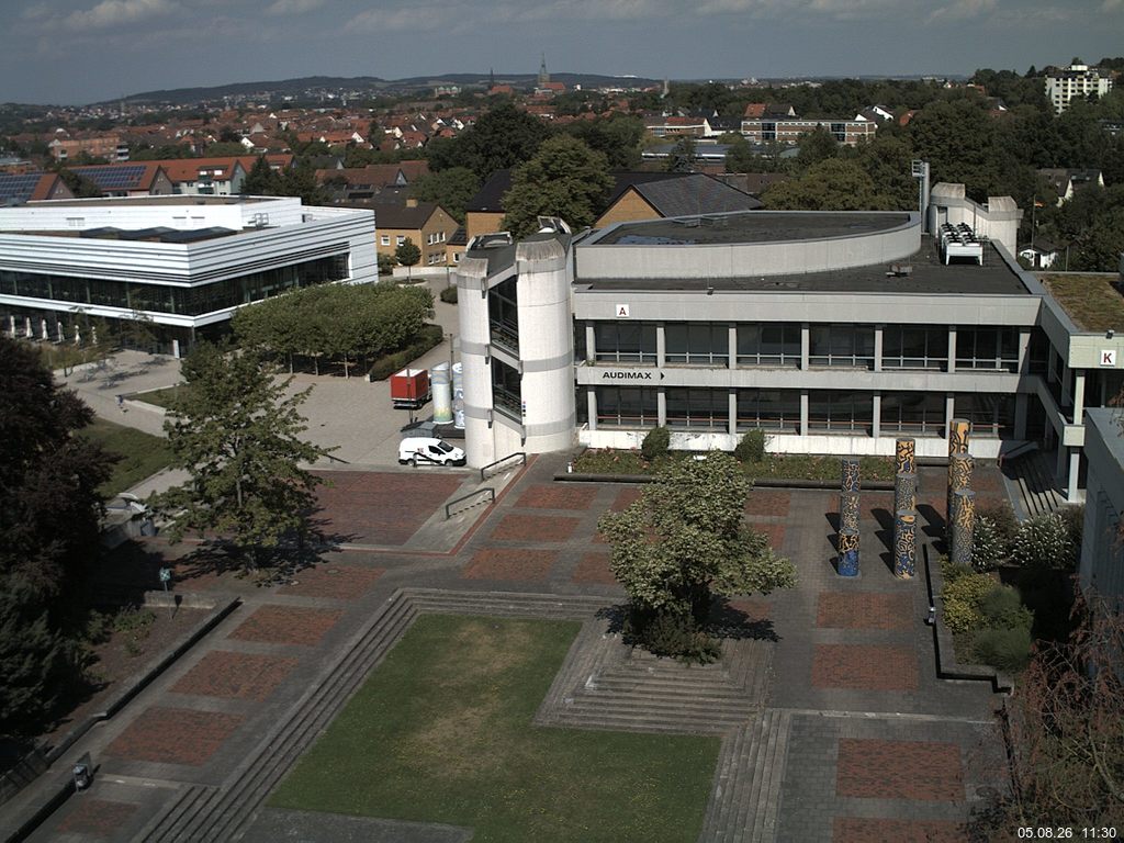 Foto der Webcam: Verwaltungsgeb&auml;ude, Innenhof mit Audimax, H&ouml;rsaal-Geb&auml;ude 1