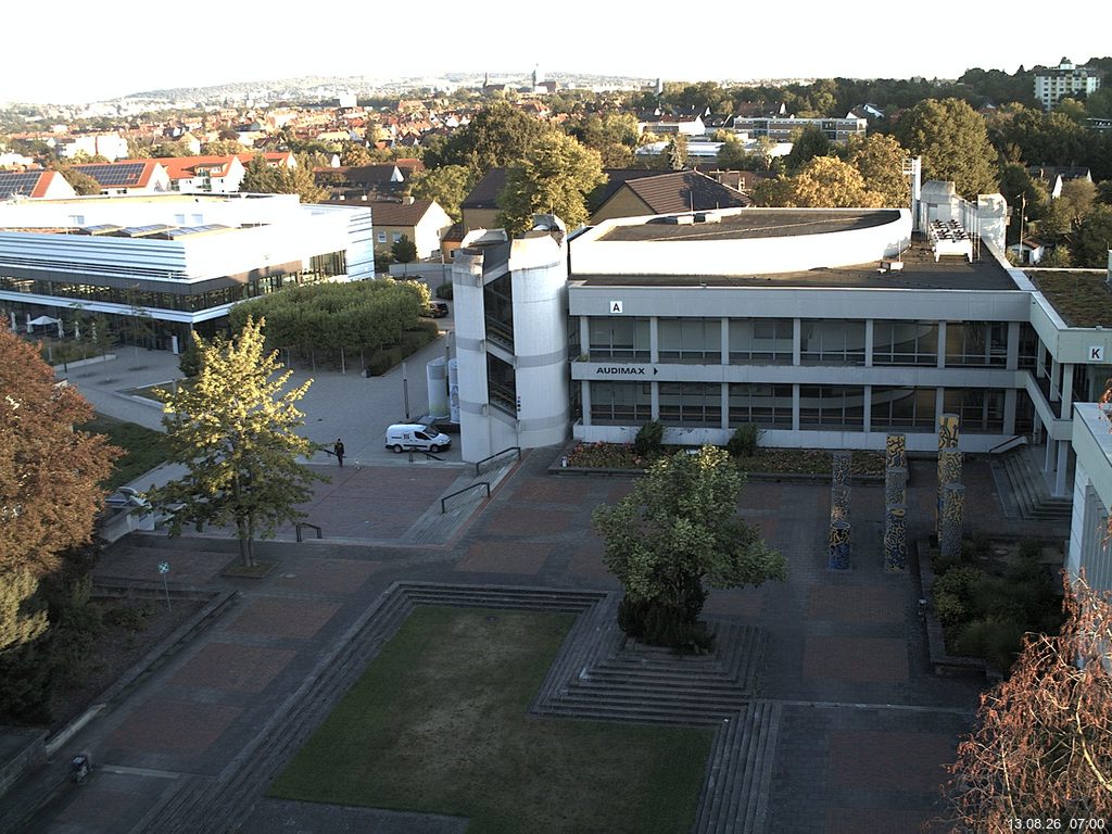 Foto der Webcam: Verwaltungsgeb&auml;ude, Innenhof mit Audimax, H&ouml;rsaal-Geb&auml;ude 1