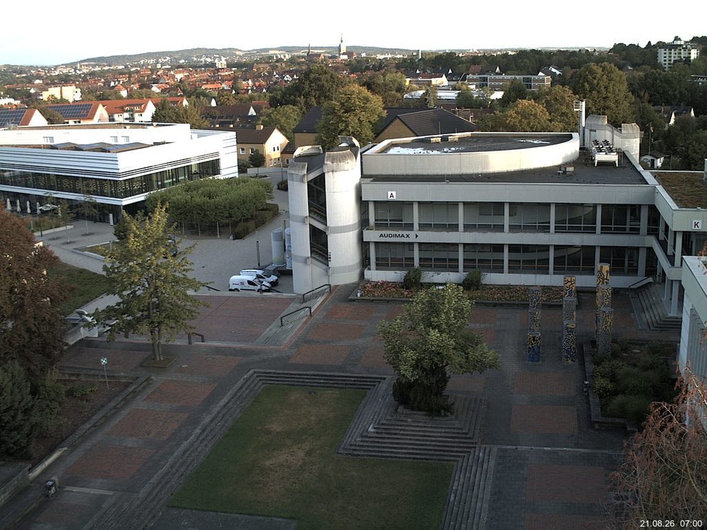 Foto der Webcam: Verwaltungsgeb&auml;ude, Innenhof mit Audimax, H&ouml;rsaal-Geb&auml;ude 1