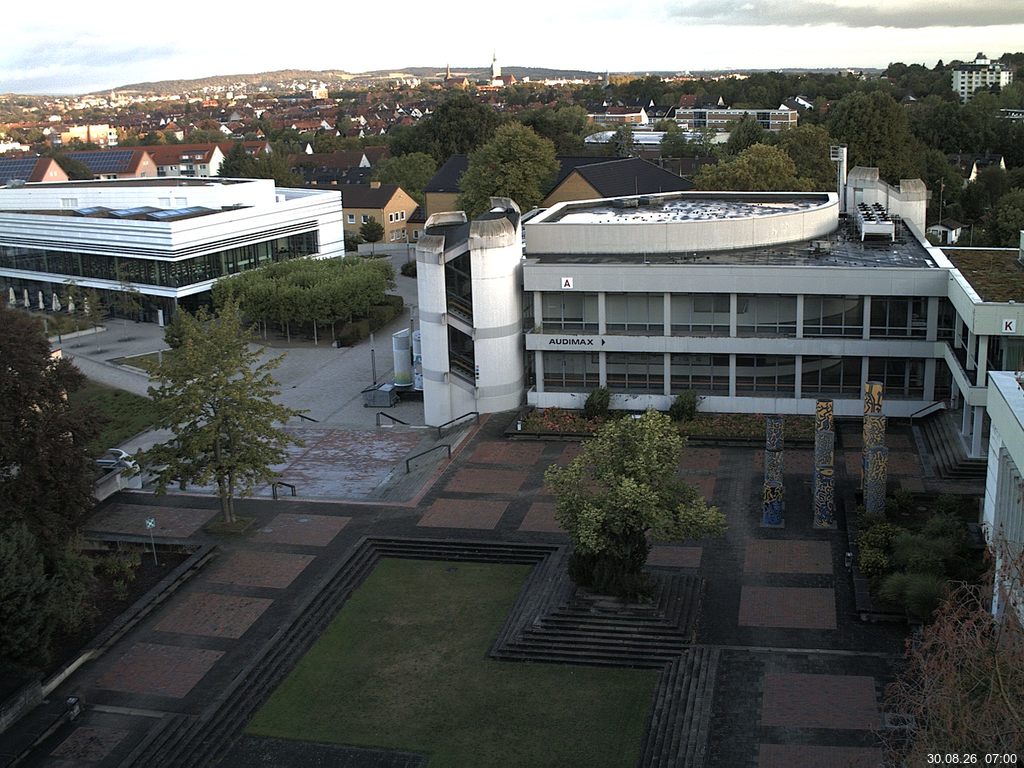 Foto der Webcam: Verwaltungsgeb&auml;ude, Innenhof mit Audimax, H&ouml;rsaal-Geb&auml;ude 1