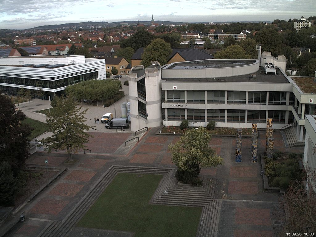 Foto der Webcam: Verwaltungsgeb&auml;ude, Innenhof mit Audimax, H&ouml;rsaal-Geb&auml;ude 1