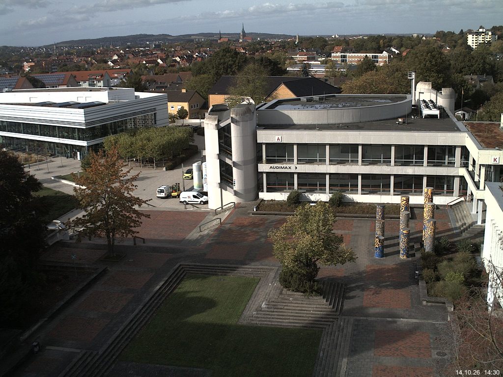 Foto der Webcam: Verwaltungsgeb&auml;ude, Innenhof mit Audimax, H&ouml;rsaal-Geb&auml;ude 1