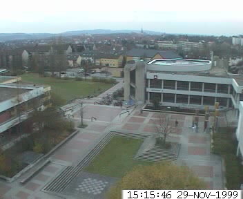 Foto der Webcam: Verwaltungsgeb&auml;ude, Innenhof mit Audimax, H&ouml;rsaal-Geb&auml;ude 1